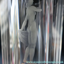 Load image into Gallery viewer, SWEDISH GLASS. Nils Landberg for Orrefors. TALL Vase with a Etched Nude Woman. 7 3/4 inches
