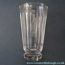 Load image into Gallery viewer, SWEDISH GLASS. Nils Landberg for Orrefors. TALL Vase with a Etched Nude Woman. 7 3/4 inches
