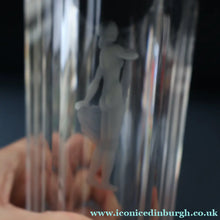 Load image into Gallery viewer, SWEDISH GLASS. Nils Landberg for Orrefors. TALL Vase with a Etched Nude Woman. 7 3/4 inches
