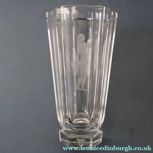 Load image into Gallery viewer, SWEDISH GLASS. Nils Landberg for Orrefors. TALL Vase with a Etched Nude Woman. 7 3/4 inches
