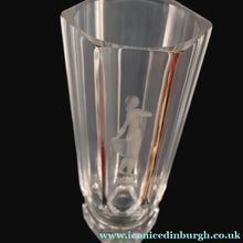 Load image into Gallery viewer, SWEDISH GLASS. Nils Landberg for Orrefors. TALL Vase with a Etched Nude Woman. 7 3/4 inches
