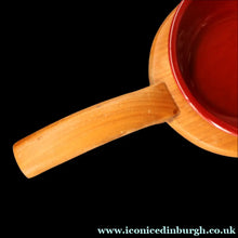 Load image into Gallery viewer, SWEDISH. JIE Gantofta Breakfast Set: Claret Ceramic Salt &amp; Pepper Set, Mustard Pot, Jam Pot on Teak Stand

