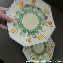 Load image into Gallery viewer, Sweet 1930s Pair of Royal Venton Ware ART DECO Side Plates with Hand Painted Crocus Decoration
