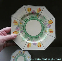 Load image into Gallery viewer, Sweet 1930s Pair of Royal Venton Ware ART DECO Side Plates with Hand Painted Crocus Decoration
