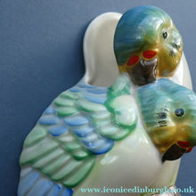 Load image into Gallery viewer, ART DECO 1930s Wall Pocket by CLARICE CLIFF. In the form of two Love Birds or Budgies
