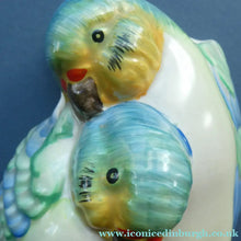 Load image into Gallery viewer, ART DECO 1930s Wall Pocket by CLARICE CLIFF. In the form of two Love Birds or Budgies
