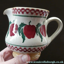 Load image into Gallery viewer, Irish Ceramic Milk Jug or Creamer by Nicholas Mosse. Spongeware Red Apples Design
