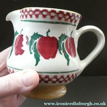 Load image into Gallery viewer, Irish Ceramic Milk Jug or Creamer by Nicholas Mosse. Spongeware Red Apples Design
