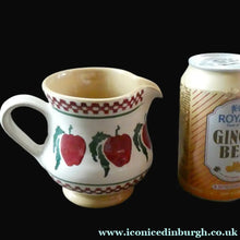 Load image into Gallery viewer, Irish Ceramic Milk Jug or Creamer by Nicholas Mosse. Spongeware Red Apples Design
