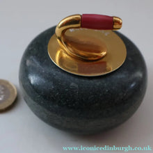 Load image into Gallery viewer, Sweet Little Miniature SCOTTIH GRANITE Curling Stone Desk Ornament or Paperweight
