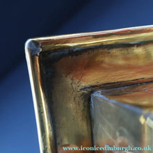 Load image into Gallery viewer, Sweet Miniature Arts &amp; Craft Brass GLASGOW SCHOOL Planter with Rose Repousee Decoration; c 1910s
