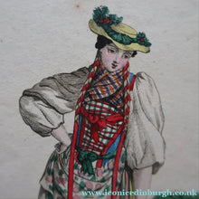 Load image into Gallery viewer, SWISS CANTONS. Regional Costume Studies. Four ANTIQUE 19th Century Hand Coloured Engravings
