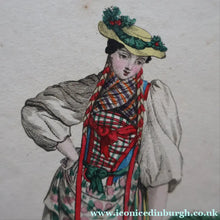 Load image into Gallery viewer, SWISS CANTONS. Regional Costume Studies. Four ANTIQUE 19th Century Hand Coloured Engravings
