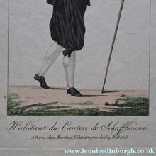 Load image into Gallery viewer, SWISS CANTONS. Regional Costume Studies. Four ANTIQUE 19th Century Hand Coloured Engravings
