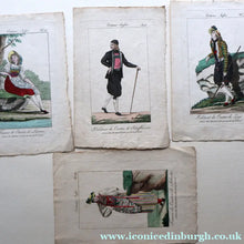 Load image into Gallery viewer, SWISS CANTONS. Regional Costume Studies. Four ANTIQUE 19th Century Hand Coloured Engravings
