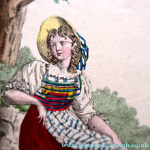 Load image into Gallery viewer, SWISS CANTONS. Regional Costume Studies. Four ANTIQUE 19th Century Hand Coloured Engravings
