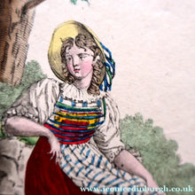 Load image into Gallery viewer, SWISS CANTONS. Regional Costume Studies. Four ANTIQUE 19th Century Hand Coloured Engravings
