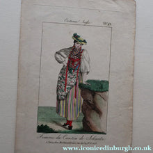 Load image into Gallery viewer, SWISS CANTONS. Regional Costume Studies. Four ANTIQUE 19th Century Hand Coloured Engravings
