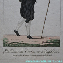 Load image into Gallery viewer, SWISS CANTONS. Regional Costume Studies. Four ANTIQUE 19th Century Hand Coloured Engravings
