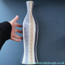 Load image into Gallery viewer, TALL 1950s Freeform Poole Bottle Vase by Alfred Rhead (PLC Pattern; 694 Shape). 14 1/4 inches

