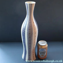 Load image into Gallery viewer, TALL 1950s Freeform Poole Bottle Vase by Alfred Rhead (PLC Pattern; 694 Shape). 14 1/4 inches
