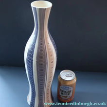 Load image into Gallery viewer, TALL 1950s Freeform Poole Bottle Vase by Alfred Rhead (PLC Pattern; 694 Shape). 14 1/4 inches
