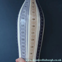 Load image into Gallery viewer, TALL 1950s Freeform Poole Bottle Vase by Alfred Rhead (PLC Pattern; 694 Shape). 14 1/4 inches

