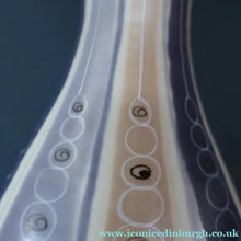 Load image into Gallery viewer, TALL 1950s Freeform Poole Bottle Vase by Alfred Rhead (PLC Pattern; 694 Shape). 14 1/4 inches
