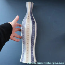 Load image into Gallery viewer, TALL 1950s Freeform Poole Bottle Vase by Alfred Rhead (PLC Pattern; 694 Shape). 14 1/4 inches
