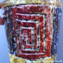 Load image into Gallery viewer, 1960s Italian Vase with Unusual Mottled Glazes and Geometric Sgraffito Patterns
