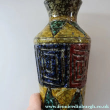 Load image into Gallery viewer, 1960s Italian Vase with Unusual Mottled Glazes and Geometric Sgraffito Patterns
