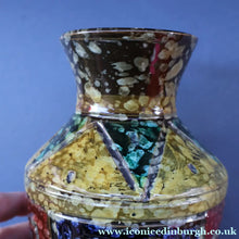 Load image into Gallery viewer, 1960s Italian Vase with Unusual Mottled Glazes and Geometric Sgraffito Patterns
