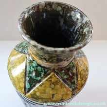 Load image into Gallery viewer, 1960s Italian Vase with Unusual Mottled Glazes and Geometric Sgraffito Patterns
