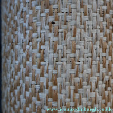 Load image into Gallery viewer, TALL 1970s Scandinavian Style Teak Table Lamp with Woven Straw Cladding
