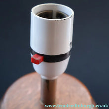 Load image into Gallery viewer, TALL 1970s Scandinavian Style Teak Table Lamp with Woven Straw Cladding
