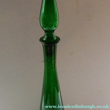 Load image into Gallery viewer, TALL Emerald Green Glass GENIE Vase with Original Hollow Hand Blown Stopper. 25 inches
