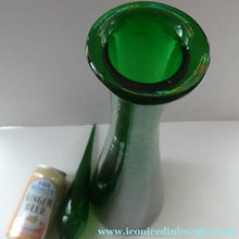 Load image into Gallery viewer, TALL Emerald Green Glass GENIE Vase with Original Hollow Hand Blown Stopper. 25 inches
