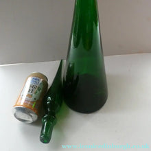 Load image into Gallery viewer, TALL Emerald Green Glass GENIE Vase with Original Hollow Hand Blown Stopper. 25 inches
