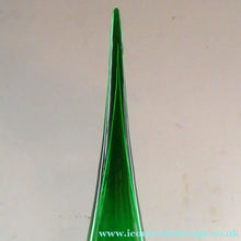 Load image into Gallery viewer, TALL Emerald Green Glass GENIE Vase with Original Hollow Hand Blown Stopper. 25 inches
