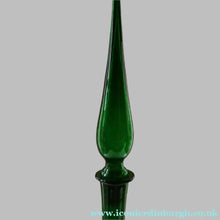 Load image into Gallery viewer, TALL Emerald Green Glass GENIE Vase with Original Hollow Hand Blown Stopper. 25 inches
