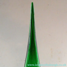 Load image into Gallery viewer, TALL Emerald Green Glass GENIE Vase with Original Hollow Hand Blown Stopper. 25 inches
