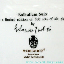 Load image into Gallery viewer, The Kalkulium Suite. Complete Set of SIX Plates Designed by Eduardo Paolozzi (1924 - 2005) for WEDGWOOD
