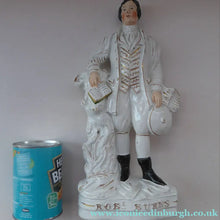 Load image into Gallery viewer, The Poet ROBERT BURNS. Large Antique Victorian Staffordshire Flatback Figurine of the Celebrated Scottish Poet. 13 1/4
