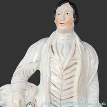 Load image into Gallery viewer, The Poet, ROBERT BURNS. Large  Antique Victorian Staffordshire Flatback Figurine of the Celebrated Scottish Poet. 13 1/4 inches
