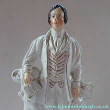 Load image into Gallery viewer, The Poet, ROBERT BURNS. Large  Antique Victorian Staffordshire Flatback Figurine of the Celebrated Scottish Poet. 13 1/4 inches

