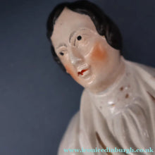 Load image into Gallery viewer, The Poet, ROBERT BURNS. Large  Antique Victorian Staffordshire Flatback Figurine of the Celebrated Scottish Poet. 13 1/4 inches
