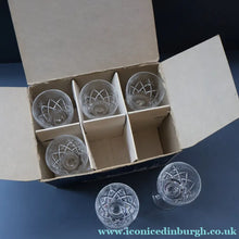 Load image into Gallery viewer, Vintage THOMAS WEBB Crystal. Set of Six Claret or Sherry Glasses. CHELSEA Pattern. 4 3/4 inches
