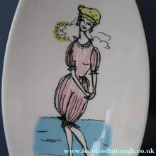 Load image into Gallery viewer, Three Pin Dishes April and Gay Nineties by Maureen Tanner 1950s
