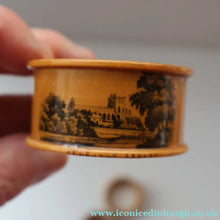Load image into Gallery viewer, THREE: Antique 19th Century MAUCHLINE Napkin Rings. Two with Jedburgh Images &amp; One Tartanware
