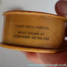 Load image into Gallery viewer, THREE: Antique 19th Century MAUCHLINE Napkin Rings. Two with Jedburgh Images &amp; One Tartanware
